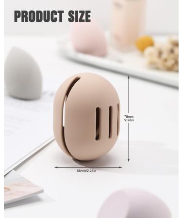 FERYES 2 PCS Makeup Sponge Holder - Silicone Beauty Blender Case for Travel | Khaki & Brown - Buy Online on SooperMarket.com