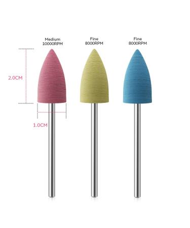 KADS 12X Silicone Nail Drill Bit 3/32 - Cuticle Clean File for Nail Art Manicure - Buy Online on SooperMarket.com
