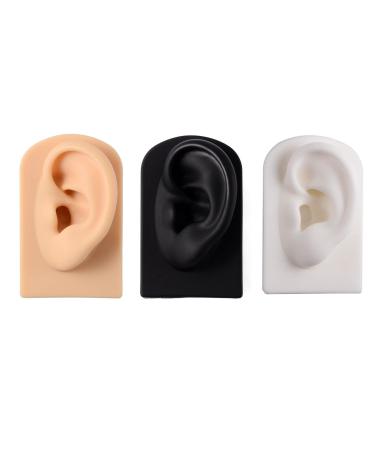 3 Pc Silicone Ear Model - Simulation Artificial Ear Model - for Hearing Aids Wearing & Ear Canal Products Display Right