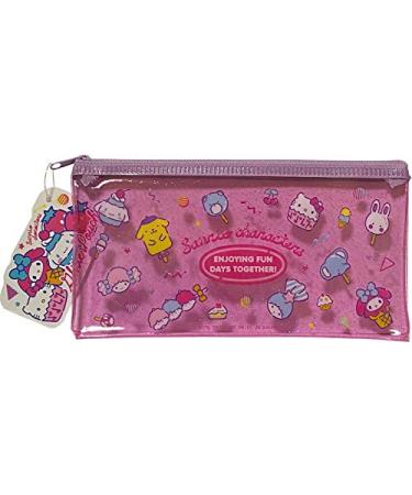 Sanrio Characters Flat Vinyl Glitter Pouch 2010 cm Zipper Pen Accessories Case Bag (Fancy)
