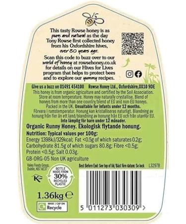 Rowse Easy Organic Clear Honey Pure Natural Smooth Taste Squeezy Pack of 1.36kg - Buy Online on SooperMarket.com