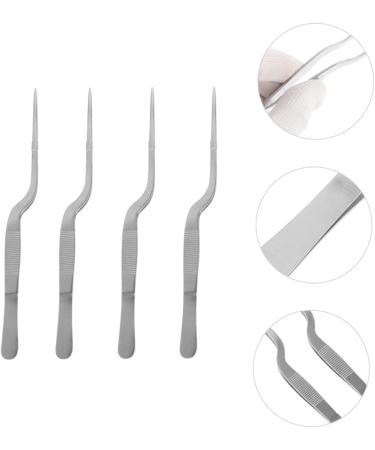 12 Pcs Stainless Steel Tweezers Cleaning Tools Set - Ceramic Plant & Cloud Clamp, Earwax Cleaning Tool Kit - Silver Detergent Ear - 16X1.5X1.3CMx3pcs - Buy Online on SooperMarket.com
