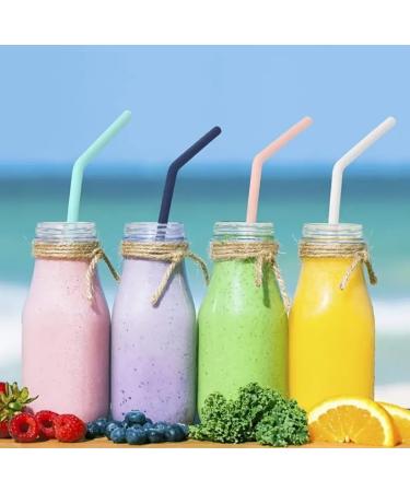 10 All Straws - Reusable Silicone Straws for 30 and 20 oz - Flexible Easy to Clean with 1 Carrying Bag and 2 Cleaning Brushes Multicolor BPA Free Bent Smoothie Straw - Buy Online on SooperMarket.com