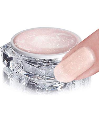 HN Hollywood nails Platinum fiberglass UV builder gel Nude glitter delicate nude