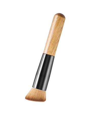 Flat Top Kabuki Foundation Brush Premium Bamboo Makeup Face Brush for Foundation Powder Blush Brush - Buffing Stippling Concealer