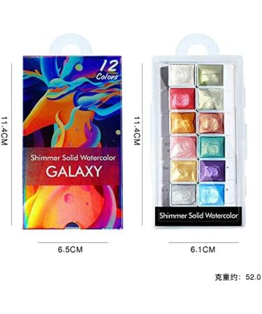 12-Piece Shimmer Solid Watercolor Nail Paint Set - Metallic Powder for Nails - Buy Online on SooperMarket.com