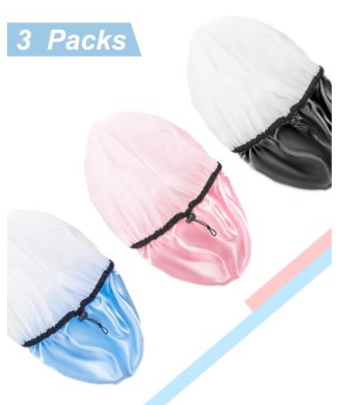 Auban Adjustable Extra Large Shower Cap for Women - Reusable Waterproof Hair Cap in 3 Colors - Buy Online on SooperMarket.com