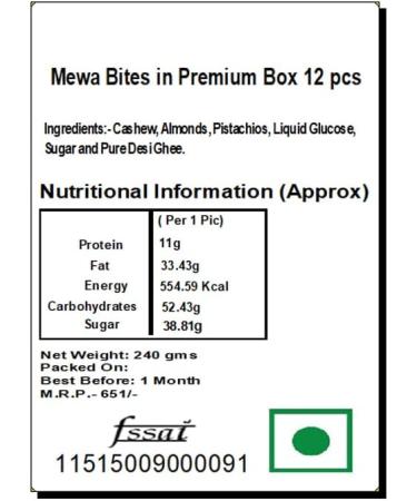 Ghasitaram Gifts Jaiccha MEWA Bites in Premium Box 12 pcs |Gift for Diwali Gifts Bhaidooj Gifts| - Buy Online on SooperMarket.com