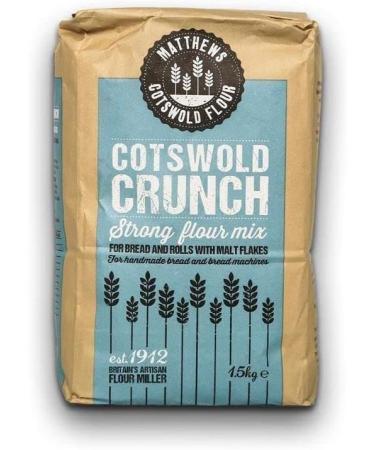 Matthews Cotswold Strong Crunch Flour 1.5Kg Strong flour mix for Bread & Rolls with Malt Flakes - Buy Online on SooperMarket.com