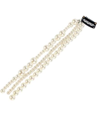 Minkissy Pearl Beads Strand Elegant Hair Chain Hair Extensions Barrettes Ponytail Decor For Women Bride Birthday Wedding Valentines Day Party - Buy Online on SooperMarket.com