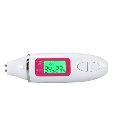 Facial Skin Tester 2 Colors Digital LCD Display Precision Skin Sensor Tester Facial Water Oil Analyzer (White)