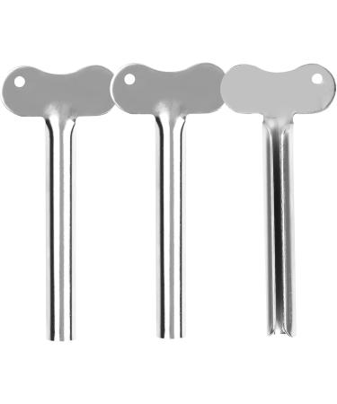 3PCS Stainless Steel Toothpaste Tube Squeezers Tube Key Squeezers Metal Tube Paint Squeeze Gadgets Tube Wringer Keys Key Roller Dispenser Wringer Tools Metal Toothpaste Dispenser Squeezers