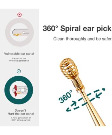 Waitlover Ear Wax Removal 360 Massage Ear Pick | Flexible Steel Cleaner X7Q2 - Buy Online on SooperMarket.com