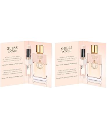 GUESS Iconic Women Trial Perfume Spray Vial Sample Size 0.06 Fl. Oz. / 2 mL (Pack of 2) 0.06 Fl Oz (Pack of 2)