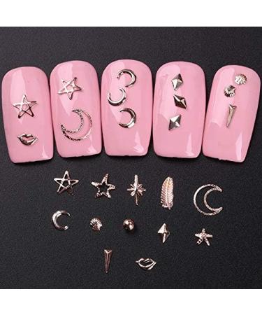 1 Box Japanese Nail Rivets Rose Gold Metal Nail Art Studs Shell Star Fish Conch Hollow Studs Multiple Shapes 3d Mixed Manicure Jewelry for Craft Diy Nails Decoration - Buy Online on SooperMarket.com