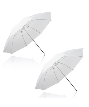 2 Pack Photography Umbrella Lighting Kit 2* 43inch Translucent White Soft Umbrella for Studio/Outdoor Photo and Video Lighting Accessories (2 Pack (2X 43 White)) 2 Pack (2x 43" White)