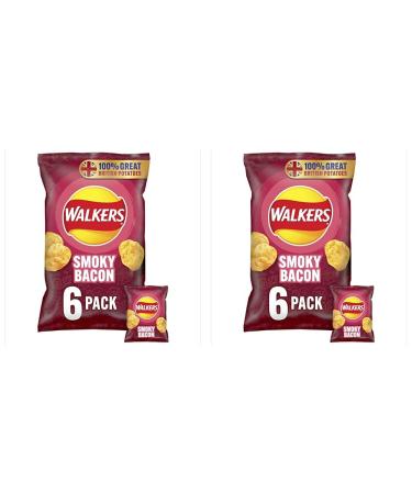 Walkers Smoky Bacon Multipack Crisps 6 x 25 g (Pack of 2)