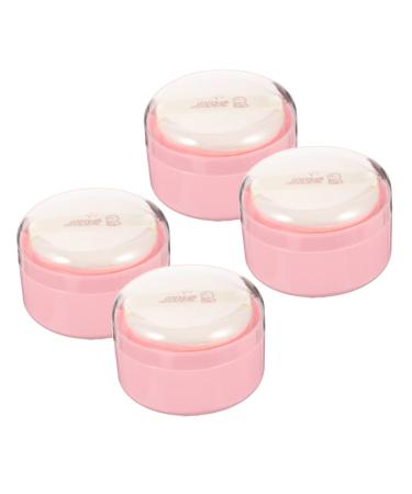 GAFOKI 4pcs Box Body Powder Puff Box Baby Powder Puff Travel Dispenser Travel Baby Powder After-Bath Puff Box Empty Body Powder Container Powder Puff and Container Loose Powder Puff Pink