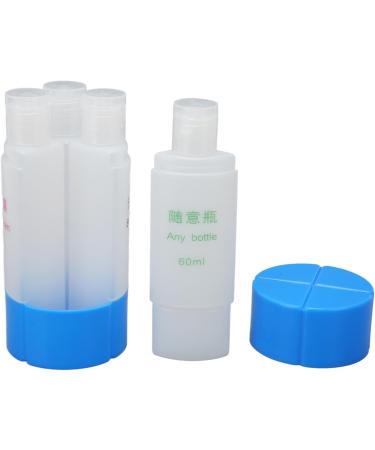 Verdant Touch Toiletries Bottle 4 in 1 Travel Bottle Leak Proof Pre Printed Refillable Toiletries Container for Shampoo Lotion 60ml Blue - Buy Online on SooperMarket.com