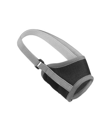 Safe muzzle made of nylon for dog-adjustable loops breathable and quick to create for small and medium-sized dog-prevented chewing and bark color: black