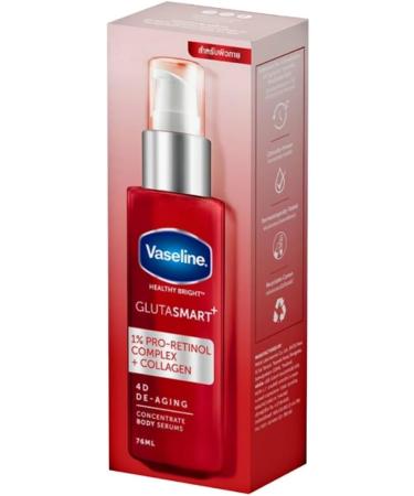 Vaseline Healthy Bright GlutaSmart 4D De-Aging Concentrate Body Serums 76 Ml. 1% Pro-Retional Complex + Collagen for Youthful Revitalised Skin from 1st use - Buy Online on SooperMarket.com