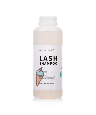 ICE CREAM Eyelash Extension Shampoo 600ml - Paraben & Sulfate Free Foaming Cleaner for Extensions & Natural Lashes - Safe for Professional & Self-Use - Buy Online on SooperMarket.com