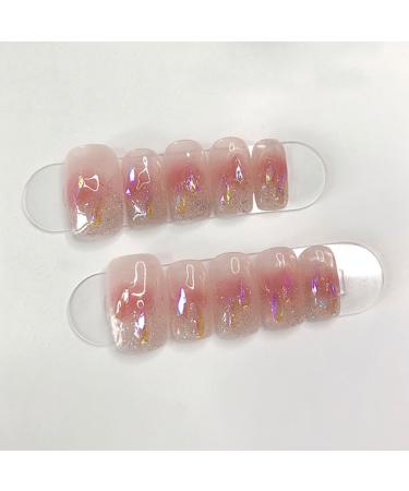 24PCS Press on Nails Short Glue on Nail for Women Shiny French False Nails Fake Nails False Nail with Glue for Girl Nail Art - Buy Online on SooperMarket.com
