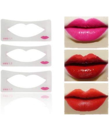AMOYER 3Pcs Lip Liner Stencils - Perfect Lip Line Template for Flawless Makeup | 3 Stylish Designs - Buy Online on SooperMarket.com