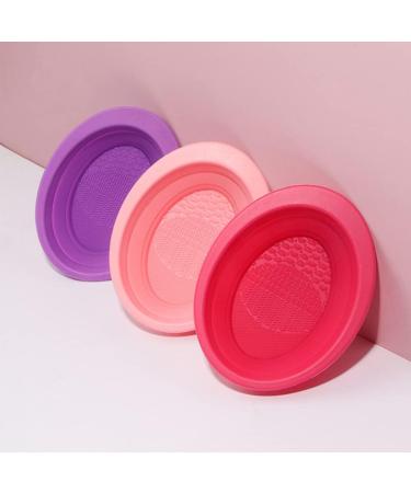 Makeup Brush Scrub Pad Portable Washing Tool Scrubber Brush Cleaner Tool Makeup Brush Cleaning Pad Foldable Bowl Cleaning Tools Folding Silicone Bowl Travel Bowl Silica Gel Make up - Buy Online on SooperMarket.com