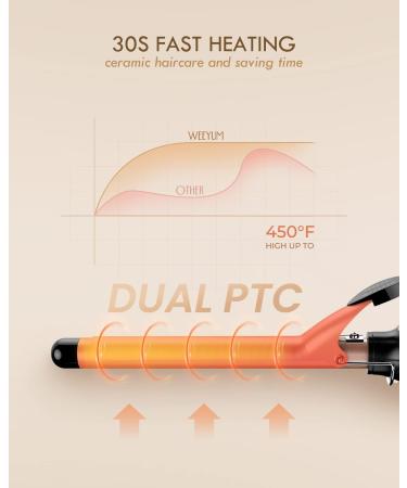 3/4 Inch Long Barrel Curling Iron - Ceramic Tourmaline Hair Wand - Dual Voltage - Buy Online on SooperMarket.com