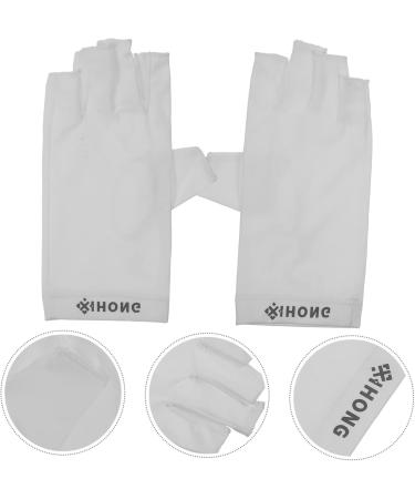 Mikinona 1 Pair UV Gloves Gel Nail Gloves Half Finger Gloves Outdoor Gloves Nail Art Skin Care Supply Summer Beach Gloves Womens Gloves UV Hand Protection Shield White LED Women's Fabric - Buy Online on SooperMarket.com