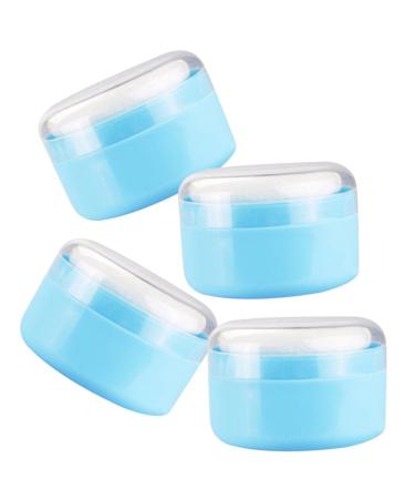 GAFOKI 4pcs Body Powder Puff Box Makeup Powder Puff Travel Container Travel Baby Powder Loose Powder Puff Powder Container Baby Powder Container Body Use Blue Dry Puff Plastic Baby
