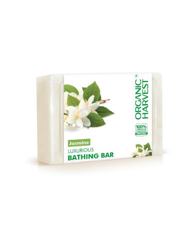 Luxurious Bathing Bar: Jasmine | Jasmine Bathing Soap for Gentle Cleansing | Jasmine Soap for Relaxing Showers | 100% American Certified Organic | Sulphate & Paraben-free 125gm