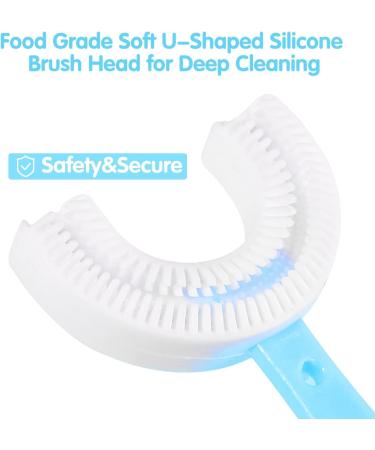 4Pack Kids Toothbrush Food Grade Soft Silicone Brush Head 360 degree Oral Teeth Cleaning Full Mouth Toothbrush Design for Toddlers and Children - Buy Online on SooperMarket.com