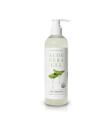 NaturSense Organic Aloe Vera Gel  Now USDA Certified! Great for Face, Hair, Sunburn Relief, Acne, Razor Bumps, Psoriasis, Eczema, Dry Skin Hydration - 12 oz.