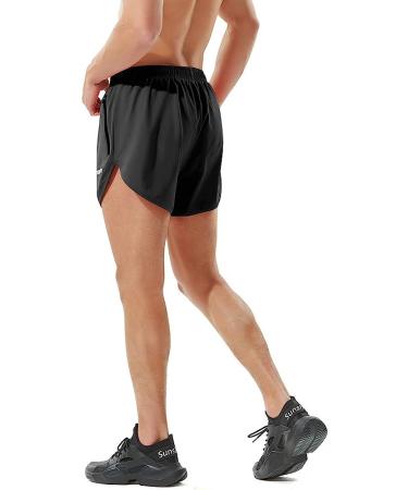 TENJOY Men's Running Shorts - Gym Athletic Workout Shorts with Zipper Pocket, Black, Medium - Buy Online on SooperMarket.com