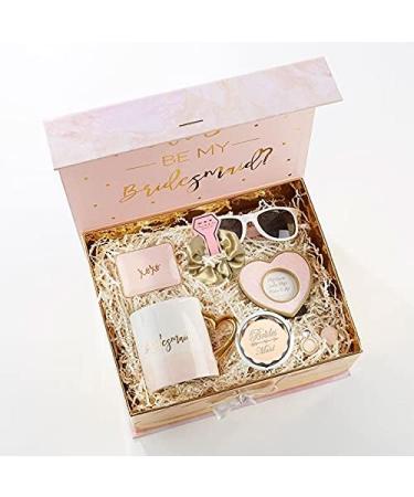 5-Piece Bachelorette Party Makeup Mirror Set with Hair Ties - Bride, Maid of Honor, Bridesmaid Gift - Champagne - Buy Online on SooperMarket.com