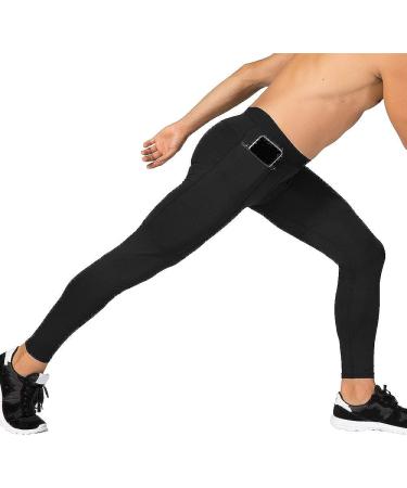 WRAGCFM Men's Compression Workout Leggings with Pockets - Black, Large - Buy Online on SooperMarket.com