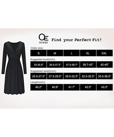 OUGES Women's Spring Casual Midi Dress | Long Sleeve V-Neck Floral Wrap Dress XL Light Gray - Buy Online on SooperMarket.com