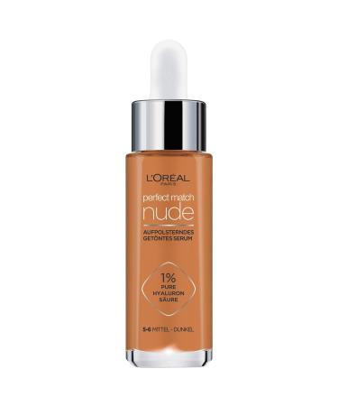 L'Or al Paris tinted serum nourishing liquid foundation with hyaluronic acid Perfect Match Tinted Serum No. 5-6 medium-dark 1 x 30 ml 30 ml (1 Pack) 5-6 medium-dark