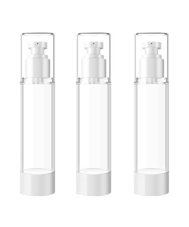 TIANZD 3Pcs Empty 100ml Transparent Airless Pump Bottles Refillable Clear Travel Vacuum Lotion Pump Containers for Cosmetic Foundation Lotion Gel - No Straw Required
