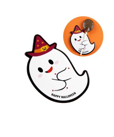OFFSCH 50pcs Halloween Candy Tag Lollipop Decoration Lollipop Card Halloween Decor Packaging Decoration Card Lollipop Packaging Card Tooth Charms Message Card Pencil Caps Pumpkin Ghost