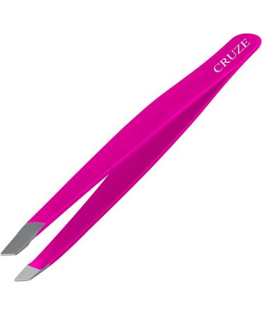 Cruze Stainless Steel Slant Tip Tweezers - Precision Hair Removal Tool for Eyebrows, Ingrown Hairs, and Facial Hair - Cruelty Free - Buy Online on SooperMarket.com