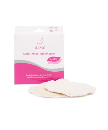 Elanee silk-wool idols (2-layer)-handwashable breastfeeding inserts-gentle on heavily used nipples 1 pair (211-V1) 2 pieces (1 Pack)