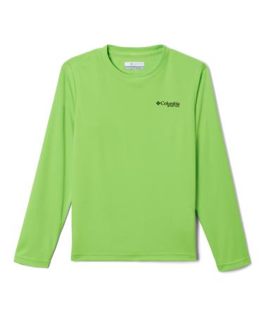 Columbia Boys' Terminal Tackle PFG Triangle Logo Long Sleeve Green Mamba/Black Medium