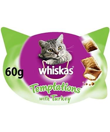 Whiskas Temptations Cat Treats with Turkey - Crunchy 8x60g (Pack of 8) - International Shipping Available - Buy Online on SooperMarket.com