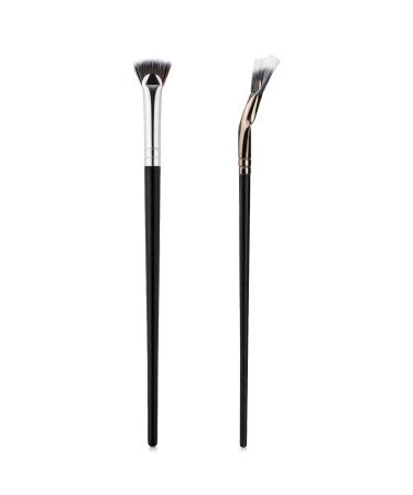 2Pcs Folding Angle Scalloped Lash Brush Multifunctional Fan Shaped Lashes Wand New Angled Eyelash Brush Separator Mascara Brushes Makeup Tool for Upper Lower Eyelash Lifted Eye Shadow Eyebrow