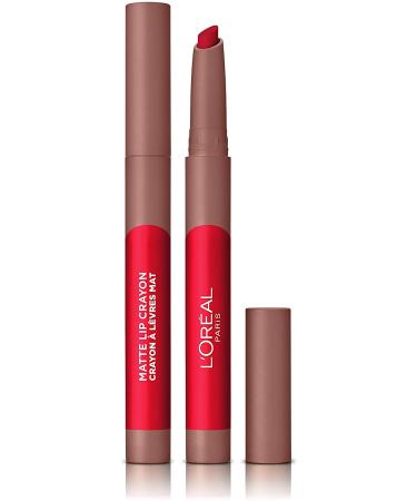 L'Oreal Paris Infallible Very Matte Lip Crayon Lipstick Smudge Proof Pink Lipstick 111 A Little Chilli 111 A Little Chilli 1 count (Pack of 1)