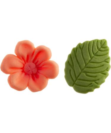 Dekora - Box of 8 Pink Sugar Flowers and 5 Green Leaves - Edible Cake Decorating Tools - Sugar Cake Decoration - Birthday Sugar Cake Decoration - Buy Online on SooperMarket.com