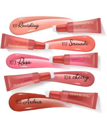 Reddhoon Blush Beauty Wand Matte Cream Face Blush with Cushion Applicator Natural-looking Cheek Tint Blush Lightweight Blendable Blush Stick for Cheek Lip (103 Rosa) - Buy Online on SooperMarket.com